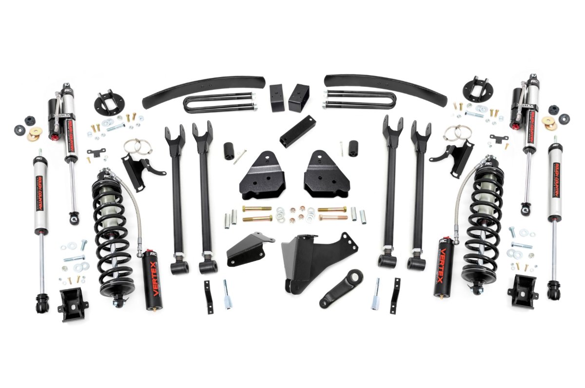 Ford F-350 Super Duty Suspension Lift Kit - Rough Country - 6 Inch Lift Kit | Diesel | 4 Link | OVLDS | C/O Vertex - '05-'07